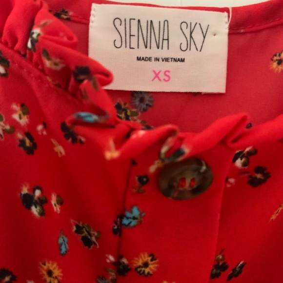 Sienna Sky  red, floral top - Picture 2 of 6